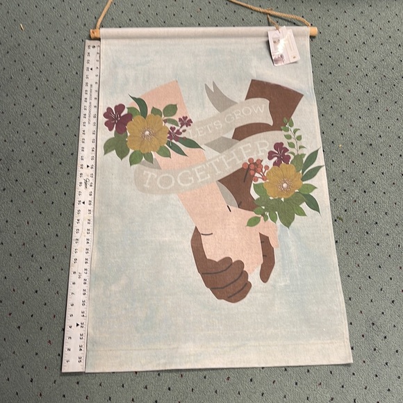 BNWT Habitat Hanging Linen Tapestry Sardella “Let’s Grow Together” Wall Hanging - Picture 7 of 8